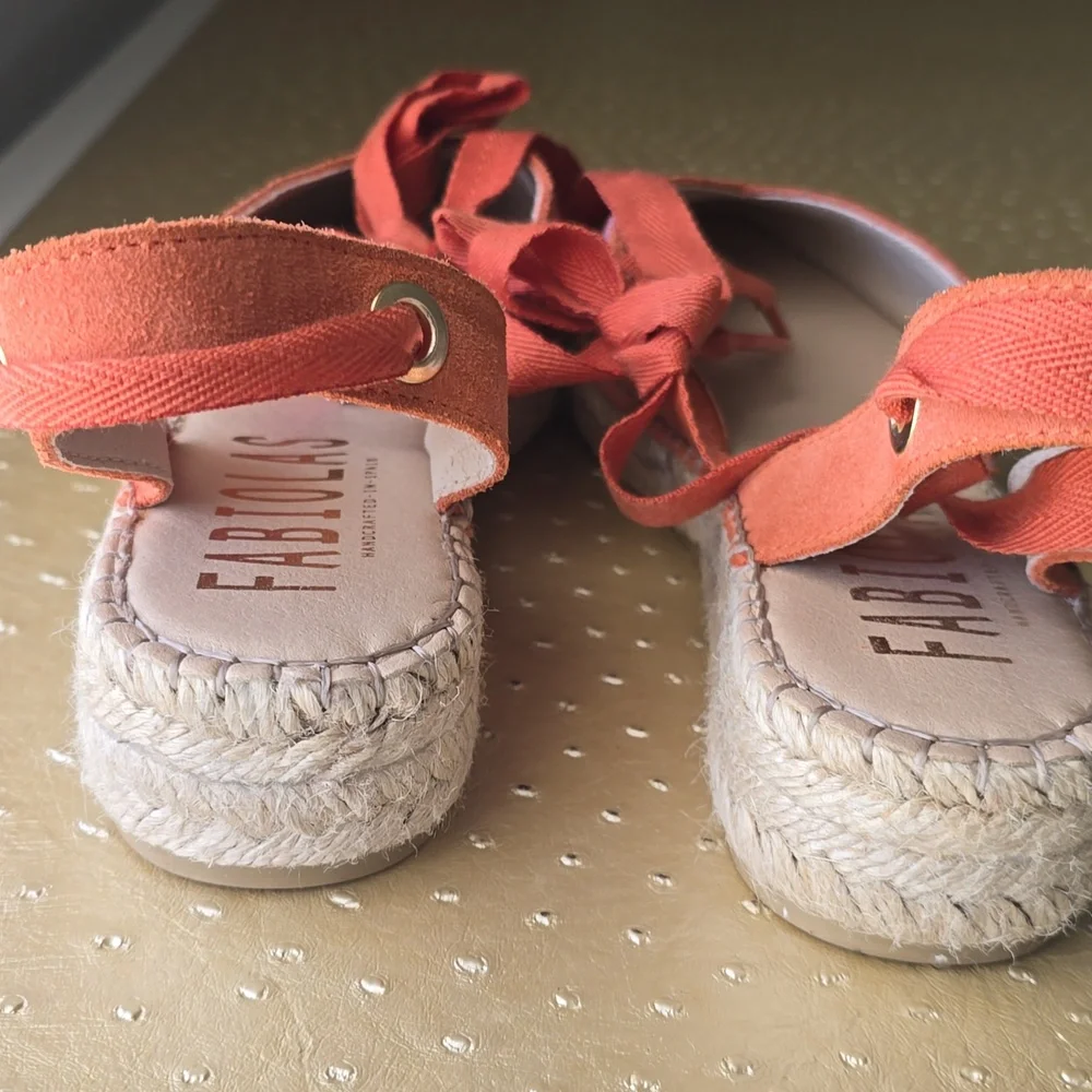 Fabiolas NEW Orange Floral Espadrille, NEW, sz 39 - Picture 5 of 10